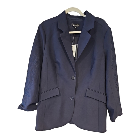 DG2 by Diane Gilman Jackets & Blazers - DG2 DIANE GILMAN Navy Blue Blazer Gabardine Business Career Jacket NEW NWT